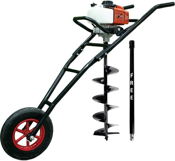 DVI 63CC TROLLEY EARTH AUGER WITH 2 STROKE ENGINE WITH 8 INCH BIT FOR DIGGING HOLE Fuel Grass Trimmer