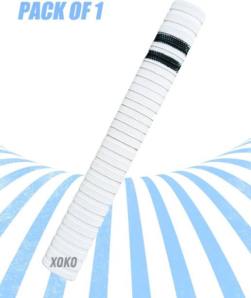 XOKO Premium White Cricket Bat Grip with Black Line Ult...