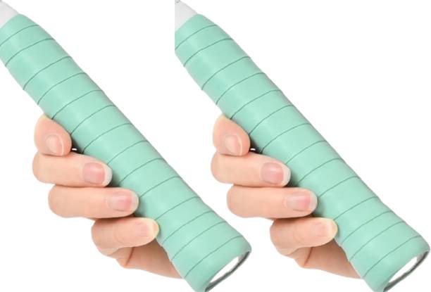 acers Pack of 2 Badminton/Tennis/Squash/Pickleball Racket Grip Turquoise Blue Smooth Tacky