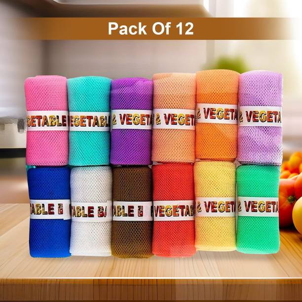 Fourfox Multipurpose Reusable Net Vegetable Fridge Organizer Bags Pouches for Storage Pack of 12 Grocery Bags