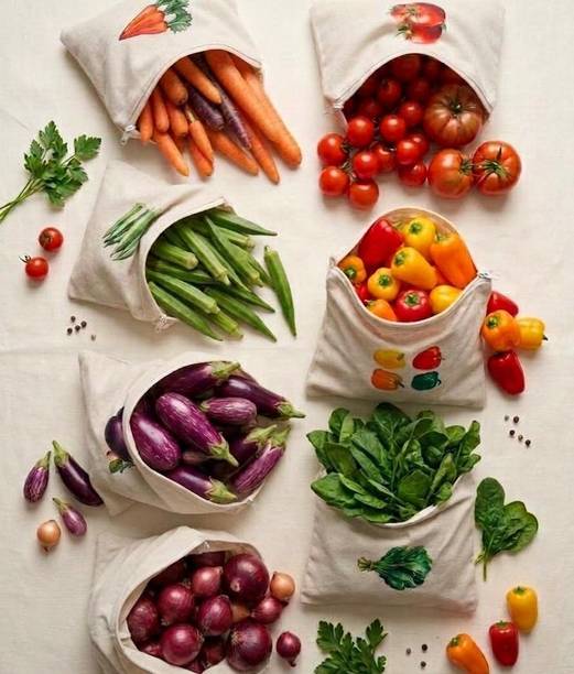 AYONIJA Vegetable bags Pack of 7 Grocery Bags