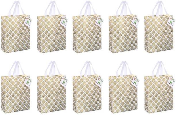 Sainik's Access to Quality Non woven Reusable Grocery Shopping Bags With Flower Design Pack of 10 Grocery Bags