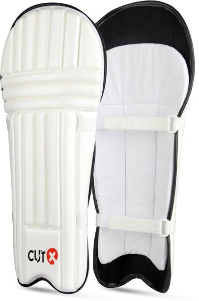 CUTX Cricket Batting Legguard for Kids, Cheap Moulded White 19inch for 7 to 9 Years Cricket Guard Combo