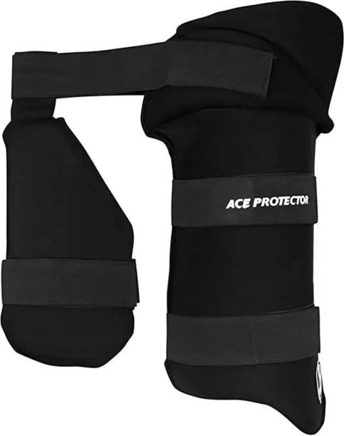 exton Black youth left hand Thai pad Cricket Thigh Guard