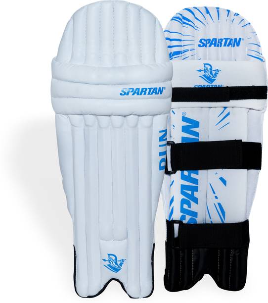 SPARTAN Spirit Run Cricket Batting Pads, Leg Guards, White and Blue( Men Size 15yrs & above) Cricket Guard Combo