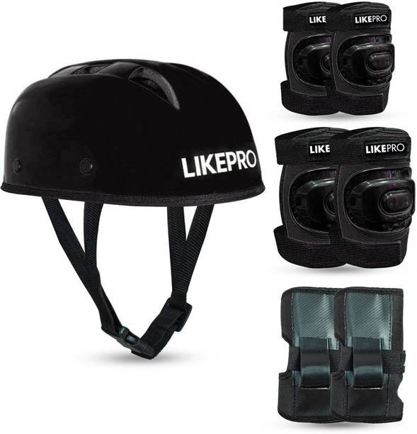 LIKEPRO Kids Skating Safety Set from for Ages 3-5-8-14 Boys Skating Guard Combo Skating Guard Combo (Black)