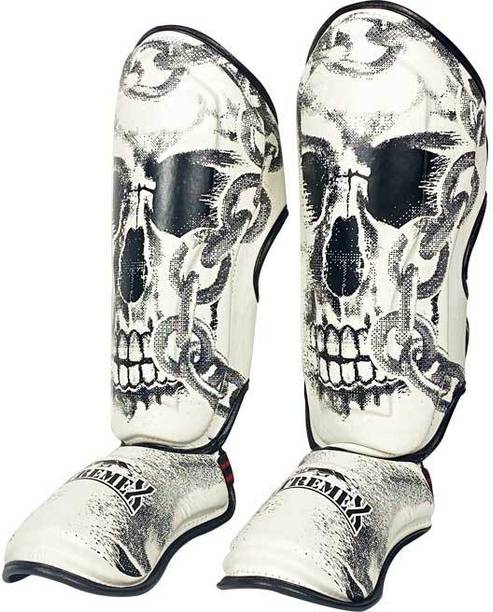XtremeX Skull Shin Instep Guard for MMA, Muaythai, Kickboxing, Shin Pads for MMA (L) MMA Shin Guard
