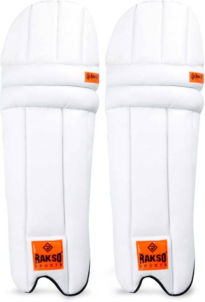 रक्सो Batting Cricket Guard Combo (White-orange) क्रिकेट गार्ड कॉम्बो