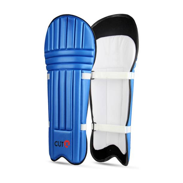 CUTX Cricket Batting Legguard for Kids, Cheap Moulded Blue 22inch for 10 to 12 Years Cricket Guard Combo