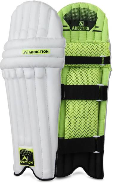 Addiction Cricket Leg Guard, Batting Pad White-green( Men) Cricket Guard Combo
