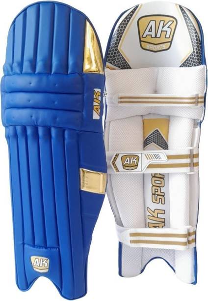 Aksports AK Batting Legguard/Pad GOLDEN/Blue 27 Inch Men's (Right Hand Batsman) Cricket Guard Combo