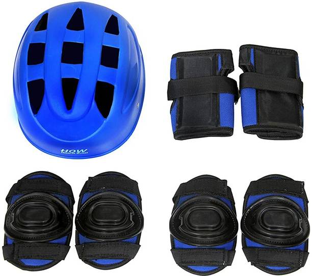 रक्सो KIDS Skating KIT set Plastic cap best combo set BLUE SMALL स्केटिंग गार्ड कॉम्बो