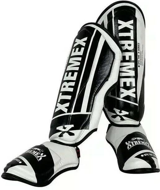 XtremeX X Series Shin Instep Guard for MMA, Muaythai, Kickboxing (Black, L) MMA Shin Guard