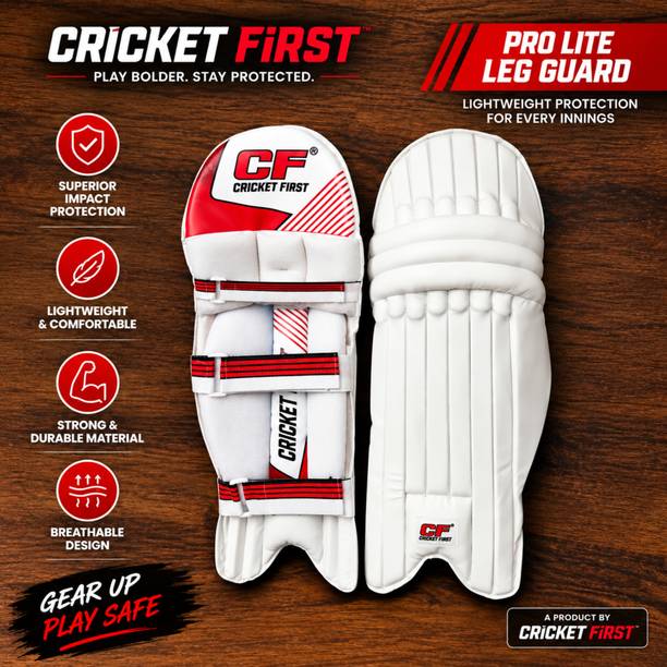 Cricket First Pro Lite Leg Guard for Right Hand Batsman Boys 32-35 cm Cricket Guard Combo