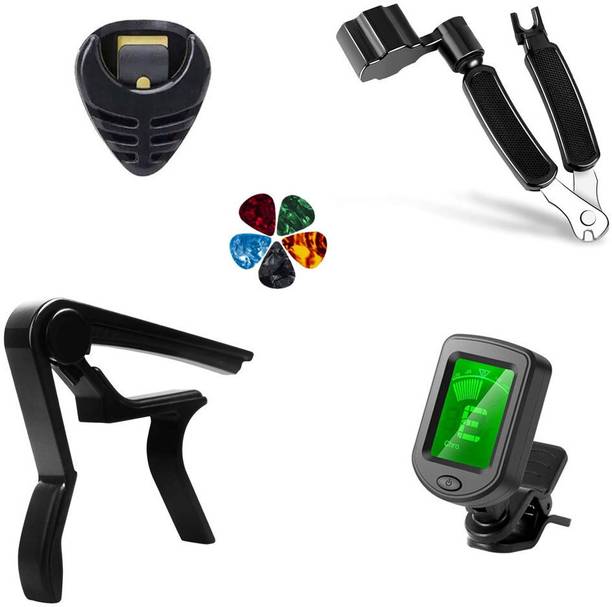 TechBlaze Guitar Capo with Guitar String Winder ,Tuner , Pick Holder and Picks Clutch Guitar Capo