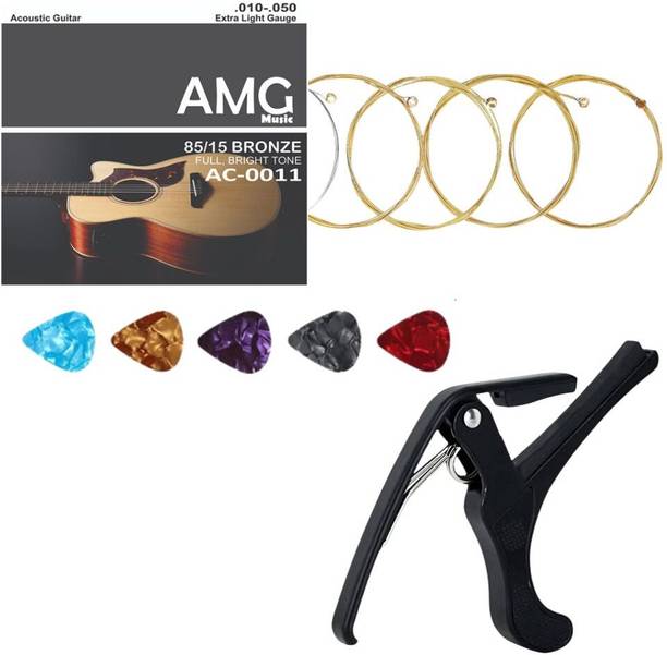 AMG Music Acoustic Guitar Capo Quick Change for Electric Guitar with String& picks Clutch Guitar Capo