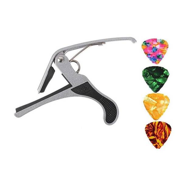 AMG Music Guitar Capo with 4 Picks for Acoustic, Electric guitar and Ukulele Clutch Guitar Capo