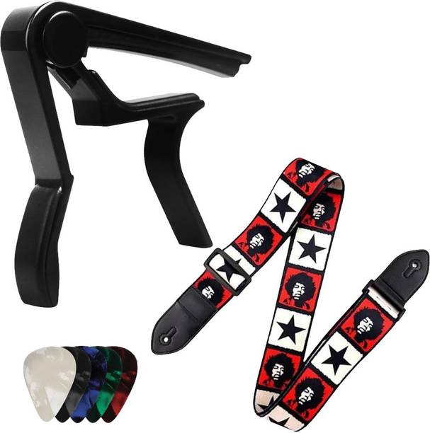 IMAGINEA Acoustic Guitar Capo with Guitar Belt and 5 Picks for Guitars Clutch Guitar Capo