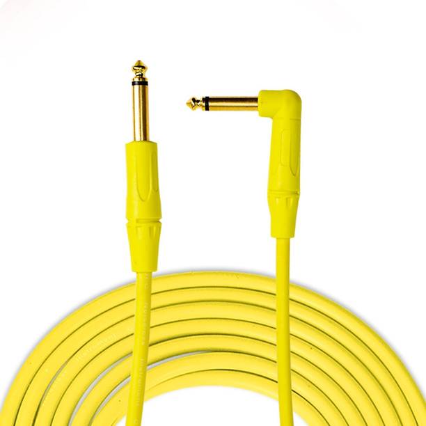 Medellin Yellow 3M long Instrument cable for home and school amplifiers Single Angled TS Patch Cable