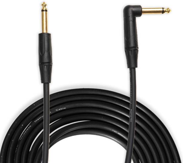 Medellin Black 3M long Instrument cable for home and school amplifiers Single Angled TS Patch Cable