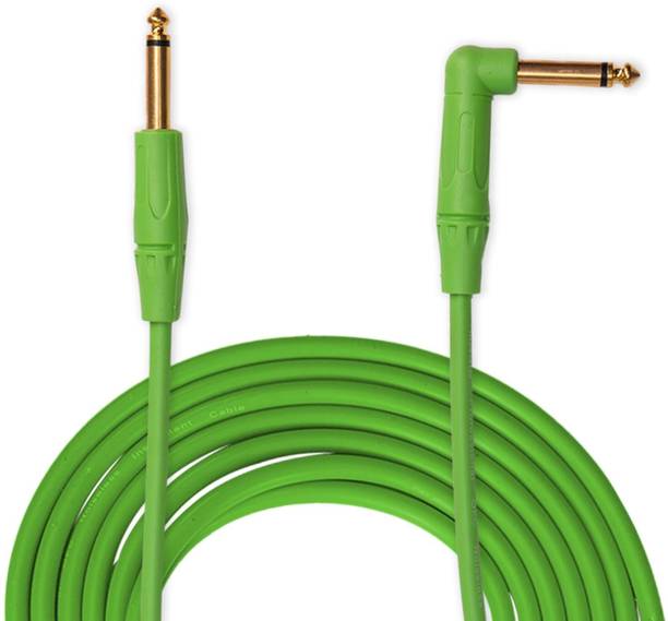 Medellin Instrument cable for school and home amplifier 3M length (Green) Single Angled TS Patch Cable