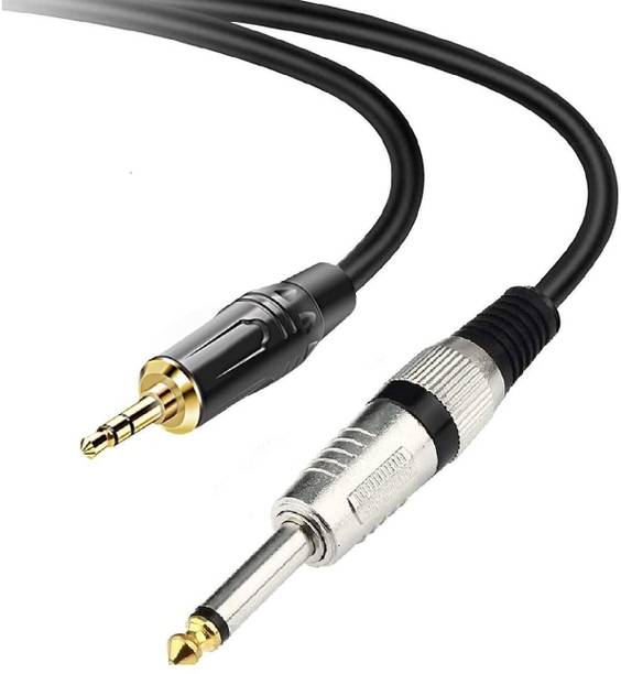 SeCro Instrument Cable- 6.35mm (1/4 inch) Male Mono to 3.5mm Male Audio Jack Cable Double Angled TRS Patch Cable