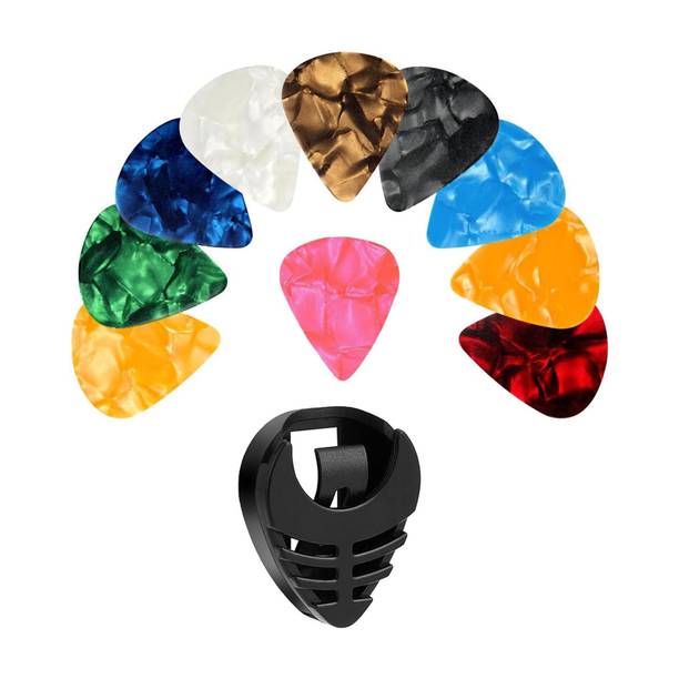 IMAGINEA 10 Guitar Picks Set with 1 Holder | multicolor Colors | For Acoustic & Electric Guitar Pick