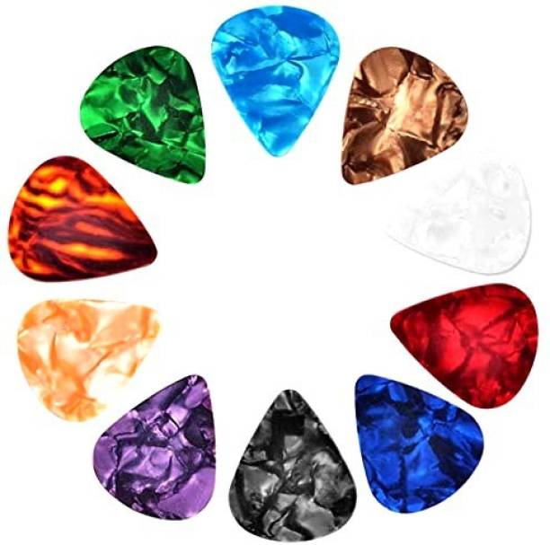SG MUSICAL (Pack of 10) Stylish Colorful Celluloid 0.71mm Guitar Pick
