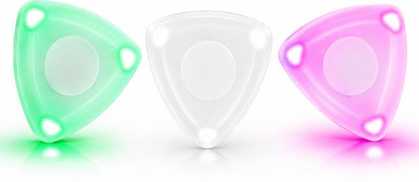 Mocking Bird Luminous Glowing LED Guitar Picks for Acoustic, Electric and Bass Guitar, 0.6 mm Guitar Pick