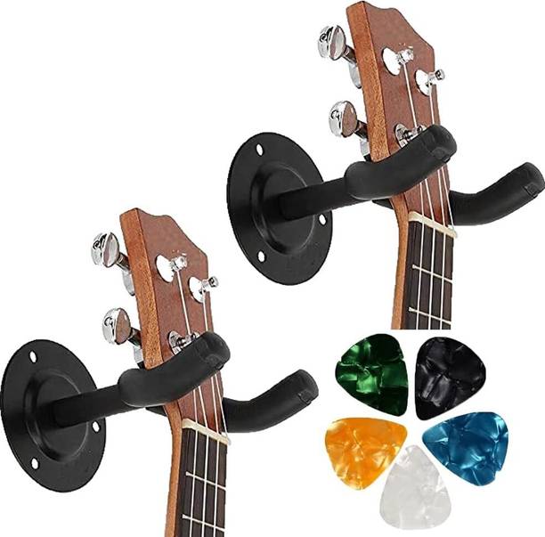 Pleasure 2 Guitar Stand Wall Mount for Bass Electric Guitar with 5 Celluloid Picks Hanger Hanger