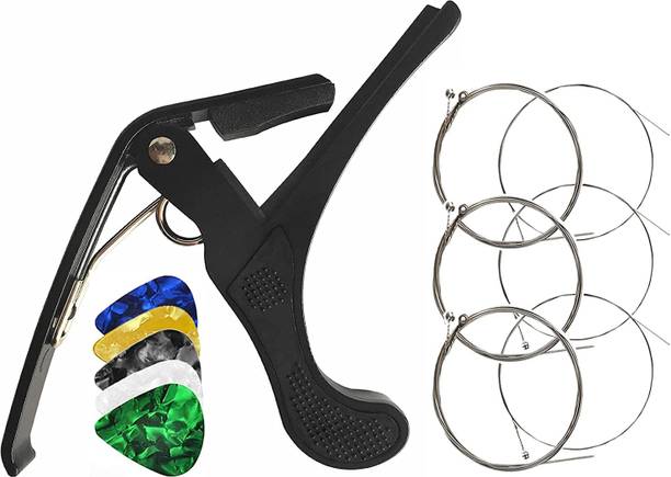 IMAGINEA Acoustic Acoustic Guitar String with Metal Alloy Guitar Capo Full Set with 5 Picks Guitar String