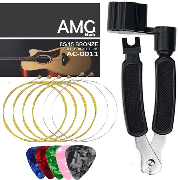 Urban Infotech Acoustic Acoustic Guitar String set with String winder and Colorful Picks Guitar String
