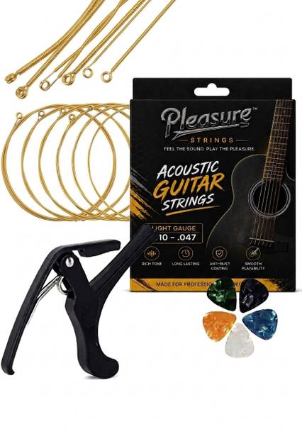 Pleasure Acoustic Combo of Acoustic 6 Strings+ Capo+ 5 picks Guitar String