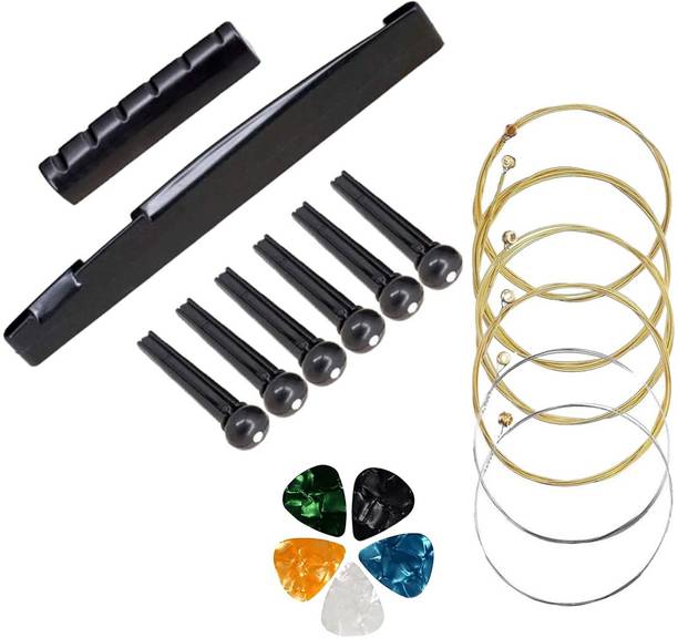 IMAGINEA Electric Acoustic Guitar Strings Set with Black Saddle Set for All Type of Guitar Guitar String