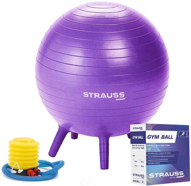 Strauss Anti Burst Gym Ball Stability Legs | Exercise Ball For Kids, 55 Cm (Purple) Gym Ball