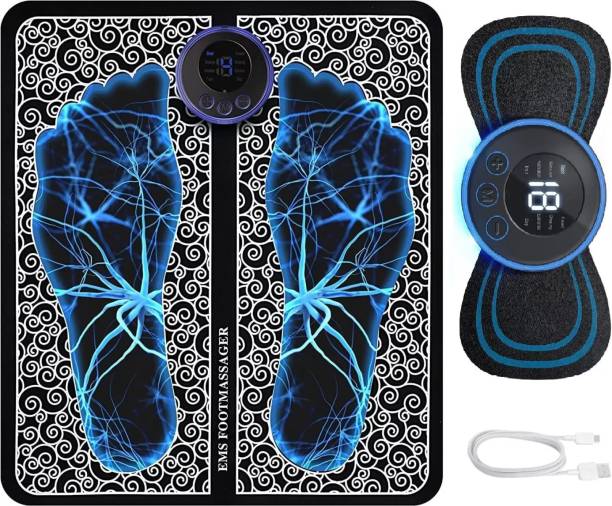 PaxMore Heat, Foldable, Rechargeable, Speed Control Foot Massager Pain Relief,Wireless Electric EMS Massage Machine Mat Massager