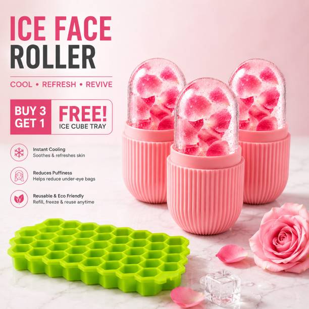 MIVEL Ice Face Roller Combo Pack of 3 with Free 37 Cavity Ice Tray