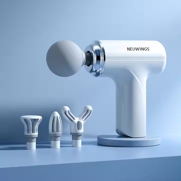 Neuwings Silicone head, 3000mAh Battery, Pain Relief, Deep Tissue Full body gun Massager