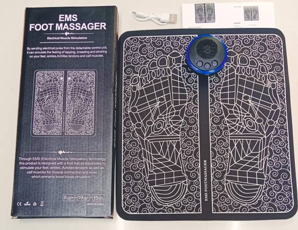 YKID Foot Massager Mat,With Cervical Mini Massager Combo Set Muscle Stimulator, Black