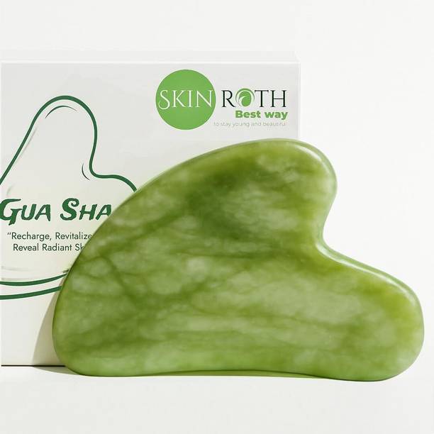 SKINROTH Gua Sha Jade Stone for Face and Body - Soothing Beauty Tool for Skincare Puffiness Relief, Blood Circulation, Relaxing Massager