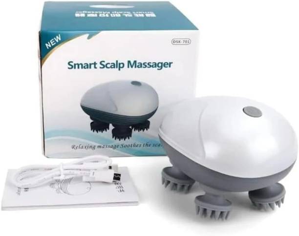 GJSHOP Electric Scalp Massager, Handheld Cat Dog Pet Head Massager with 4 Massage Heads Revive Scalp Massager | 96 Silicon Kneading Points with Detachable Heads Scalp Massager
