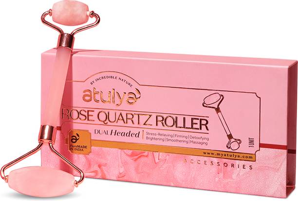 Atulya Rose Quartz Roller, Dual Headed | Fight Early Signs of Aging