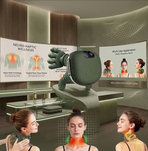 ACRAVYA Deep Tissue Shoulder Massager with Heat for Pain Relief & Relaxation