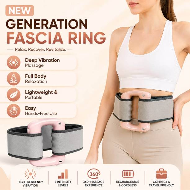 Kripara Sales Rechargeable Fascia Ring Body Massager With Adjustable Belt for Waist Back Legs