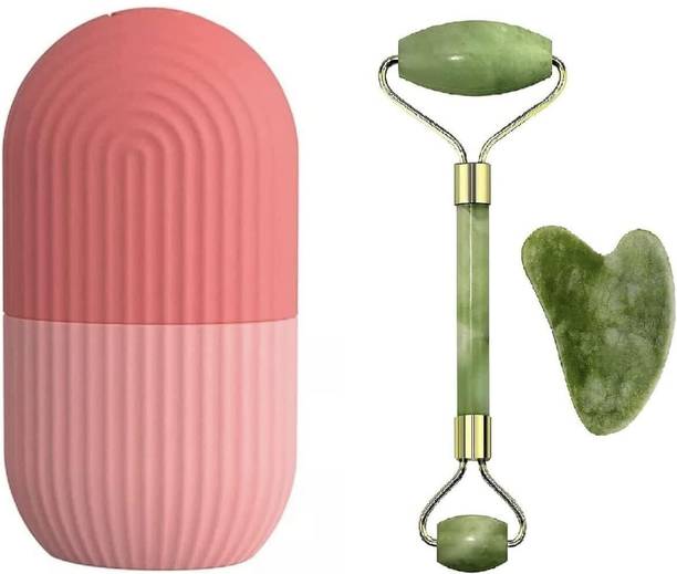 krurotza natural roller combo pack of jade roller with gua sha stone and ice roller