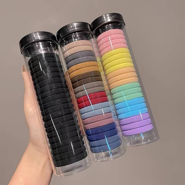 locklux Pack of 3 Elastic Rubber Band For Ponyties Hairstyle Rubber Band For Girls&women Rubber Band