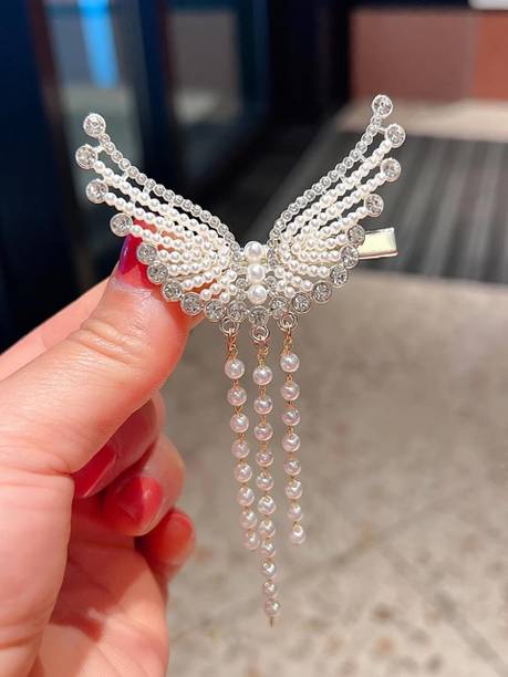 sparkal Pearl Tassel Butterfly Metal Clip Korean Hair Accessories For Girls Woman Hair Clip