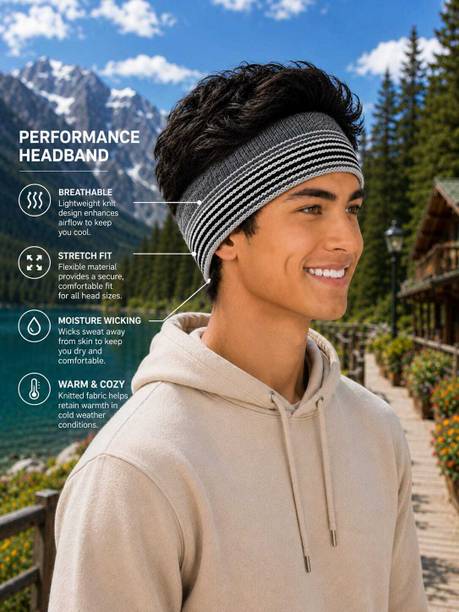 Tiny Tales Unisex Knitted Woolen(IND*7514) Headband for Men Head Band