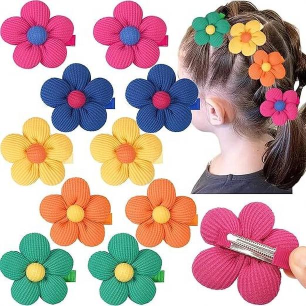 ELEPHANTBOAT Colorful Flower Hair Clips Set for Girls Toddlers Kids Everyday Style Back Pin