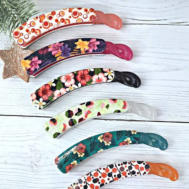 Kaima Clutcher for Women Hair Clips/Banana Clip Hair Accessories (Pack of 6) Banana Clip